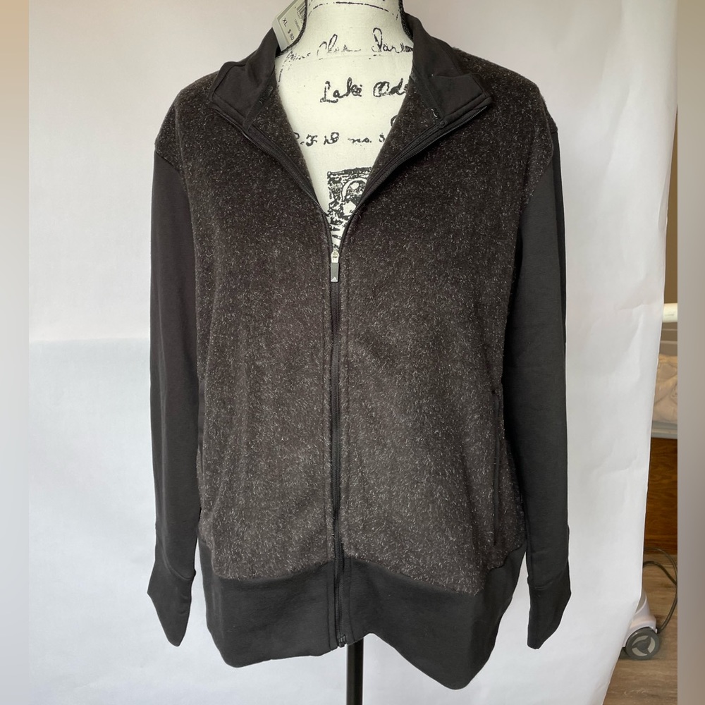 Adidas Full Zip Fleece Black Jacket XL